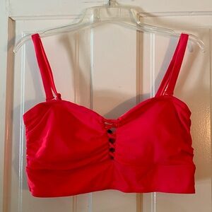 Torrid Hot Pink bikini swim top adjustable removable straps size 2